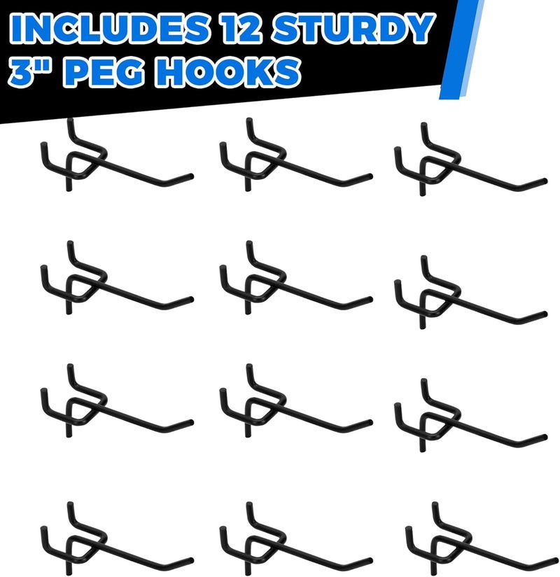 Storage Standard Pegboard Display Stand With 12 Peg Hooks for Retail Craft Shows & Fairs - Metal Product Merchandise Display Rack for Selling Accessories, Display Stands for Boutique, Stores, Vendors & Events - Image 5